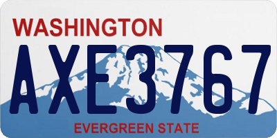 WA license plate AXE3767