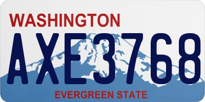 WA license plate AXE3768