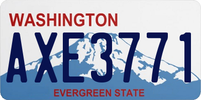 WA license plate AXE3771