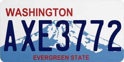 WA license plate AXE3772