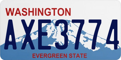 WA license plate AXE3774