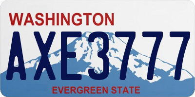 WA license plate AXE3777