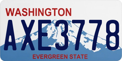 WA license plate AXE3778