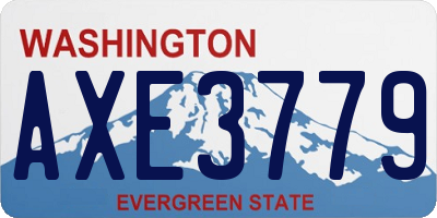 WA license plate AXE3779