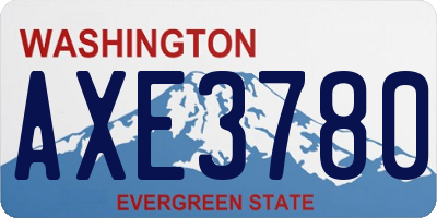 WA license plate AXE3780