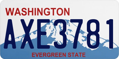 WA license plate AXE3781