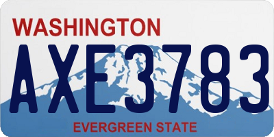 WA license plate AXE3783
