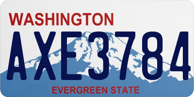 WA license plate AXE3784