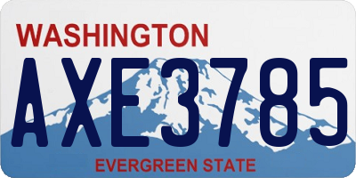 WA license plate AXE3785