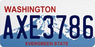 WA license plate AXE3786