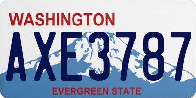 WA license plate AXE3787