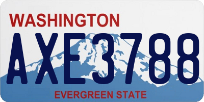 WA license plate AXE3788