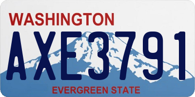 WA license plate AXE3791