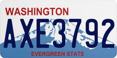 WA license plate AXE3792