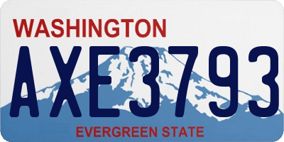 WA license plate AXE3793