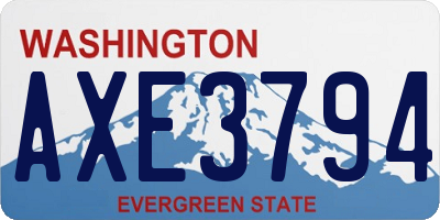 WA license plate AXE3794
