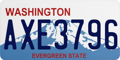 WA license plate AXE3796