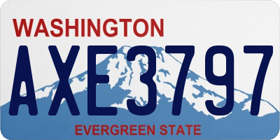 WA license plate AXE3797