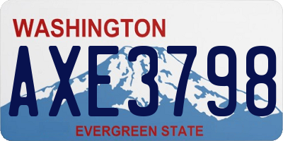WA license plate AXE3798