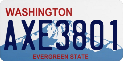 WA license plate AXE3801