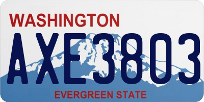 WA license plate AXE3803
