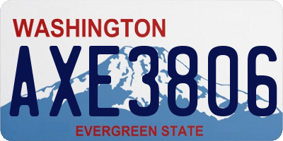 WA license plate AXE3806