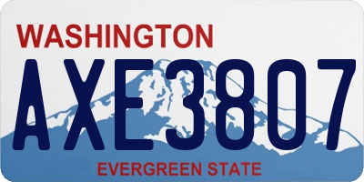 WA license plate AXE3807