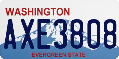 WA license plate AXE3808