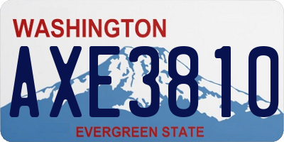WA license plate AXE3810