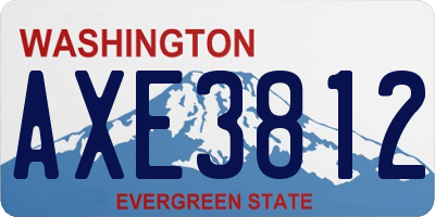 WA license plate AXE3812