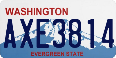 WA license plate AXE3814