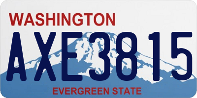 WA license plate AXE3815