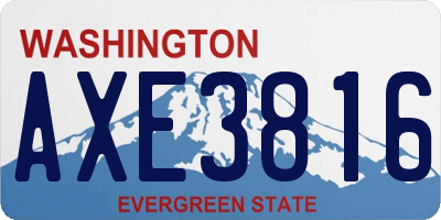 WA license plate AXE3816