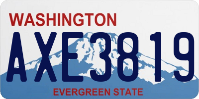 WA license plate AXE3819