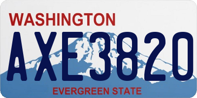 WA license plate AXE3820