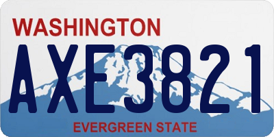 WA license plate AXE3821