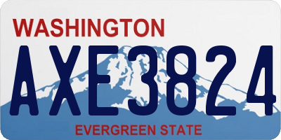 WA license plate AXE3824