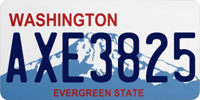 WA license plate AXE3825