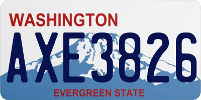 WA license plate AXE3826