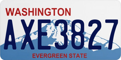 WA license plate AXE3827