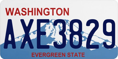WA license plate AXE3829