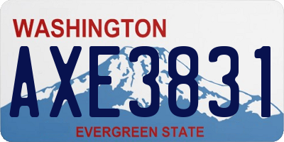 WA license plate AXE3831