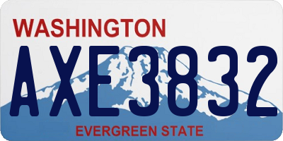 WA license plate AXE3832
