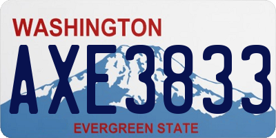 WA license plate AXE3833