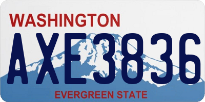 WA license plate AXE3836