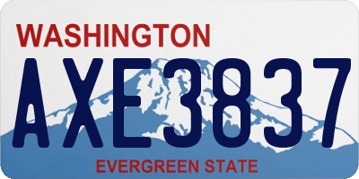 WA license plate AXE3837