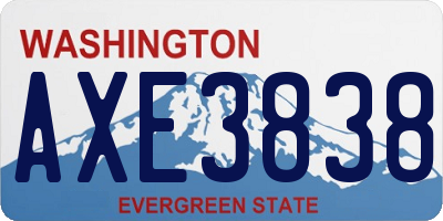 WA license plate AXE3838