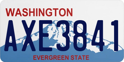 WA license plate AXE3841