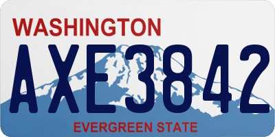 WA license plate AXE3842