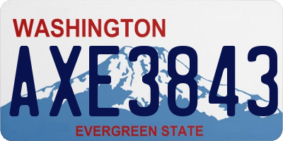 WA license plate AXE3843